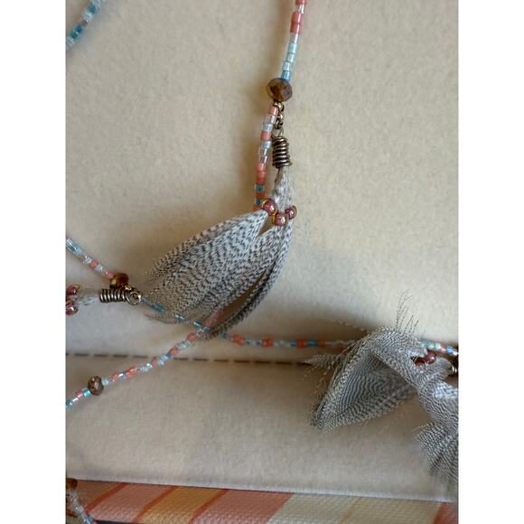 Valentino Garavani Native Couture Beaded Feather Multi Strand Necklace - Picture 6 of 10